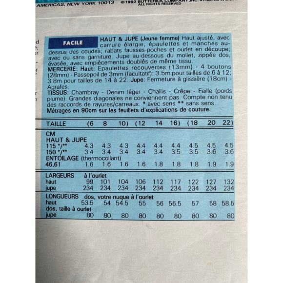 Butterick Sewing pattern 6190 suit blazer skirt sz 12 14 16 - Picture 5 of 6